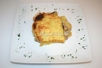 Пържоли с гъби и топено сирене