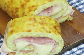 Омлет руло с шунка и кашкавал