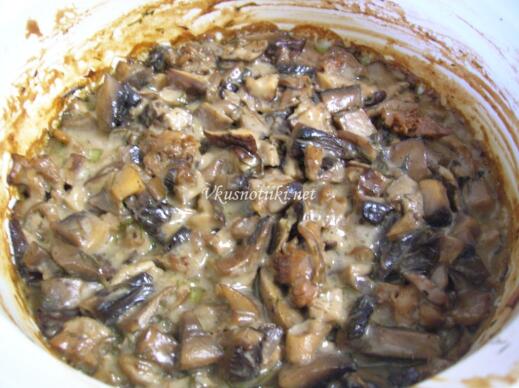 Каша с гъби и сметана