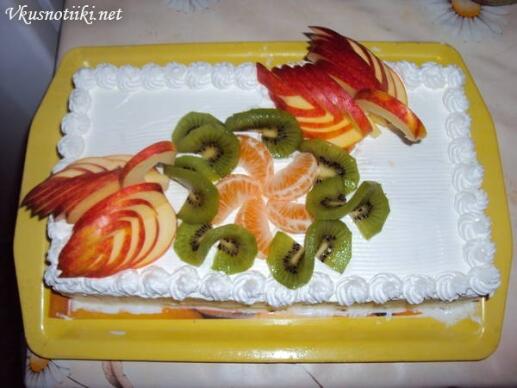 Бисквитена плодова торта