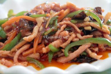 Пилешко или свинско месо с нишесте