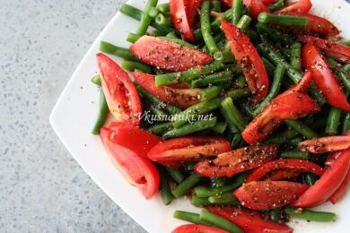 Салата от зелен фасул