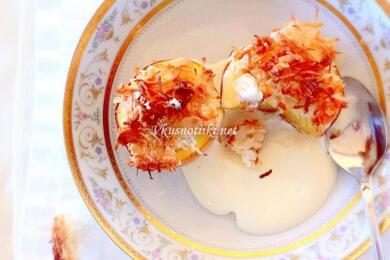 Пълнени праскови с морски раци