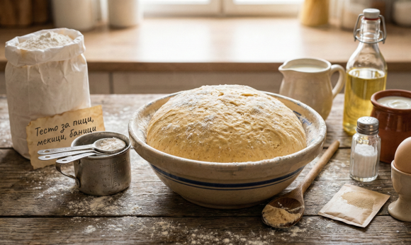 Тесто за пици, мекици, баници