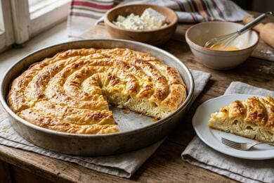 Баница със сирене и яйца