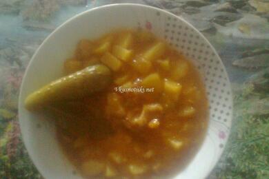 Картофена манджа с кисели краставички