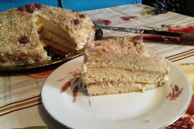 Орехова торта с крем Ванилия