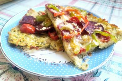 Богата пица с картофен блат