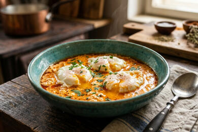 Забулени яйца с прясно мляко по касапски