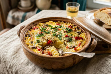 Картофи и ориз в гърне