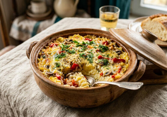 Картофи и ориз в гърне