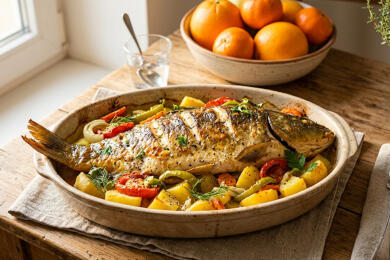 Шаран с картофи