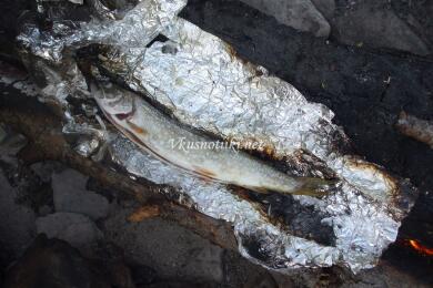 Пъстърва печена в плик