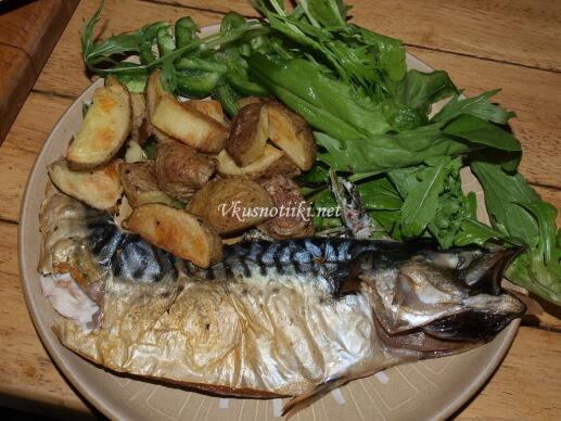 Скумрия с картофи на фурна