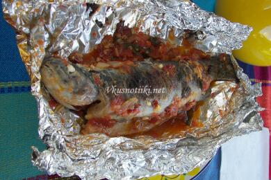 Пъстърва печена в плик