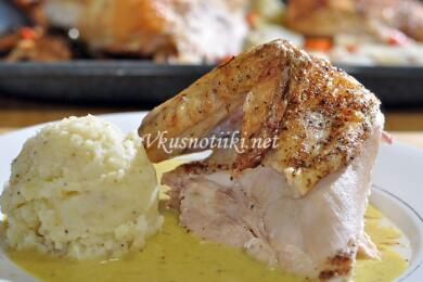 Пиле с топено сирене