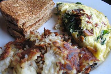 Омлет от шунка и спанак