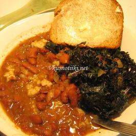 Зрял боб с ориз на фурна