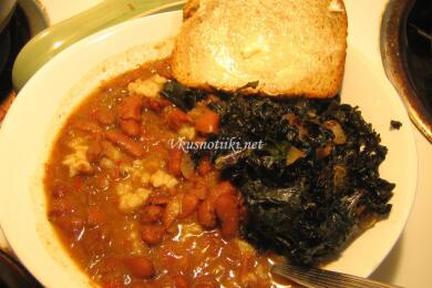 Зрял боб с ориз на фурна