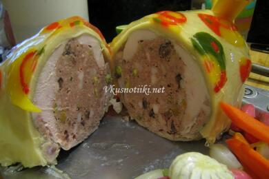 Пълнена кожа от пиле