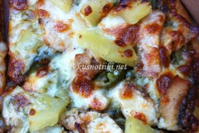 Пилешко с ананас