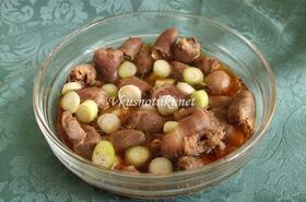 Пилешки сърца със зеленчуци