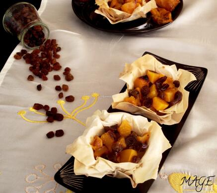 Кошнички с тиква и сушени плодове