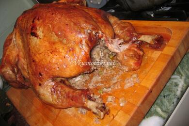 Пълнена пуйка с ориз 