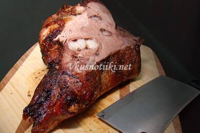 Шпиковано бутче с вино