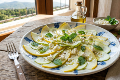 Салата Карпачо (Carpaccio)  с пъпеш и тиквички