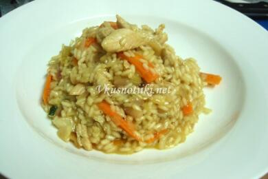 Ориз с пилешко по френски