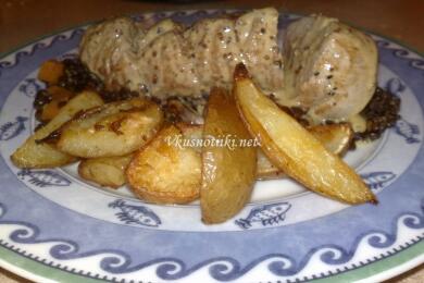 Панирано филе с плънка