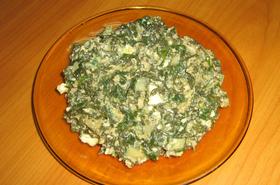 Пърженка с пресен кромид, лапад, яйца и сирене