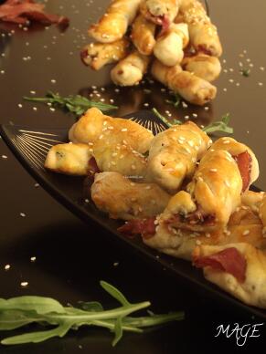 Пурички с прошуто и рукола