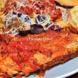 Задушено пиле с чесън