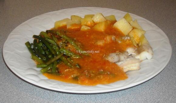 Риба с домати, запечена на фурна