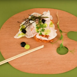 Тартар от Сьомга с оризов чипс