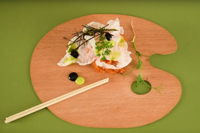 Тартар от Сьомга с оризов чипс