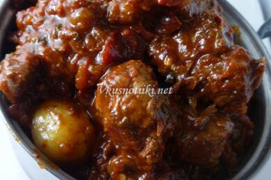 Свинско със сухи чушки