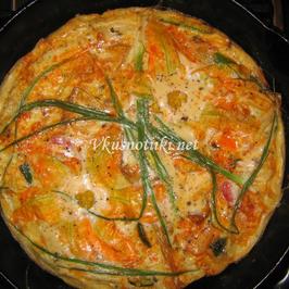 Тиквички с яйца и сирене