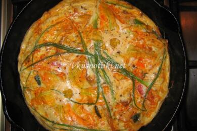 Тиквички с яйца и сирене