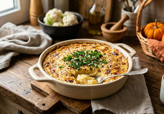 Кремообразен качамак с карфиол и сирене