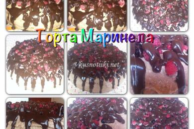 Шоколадова торта с малини-Маринела