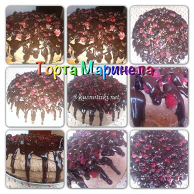 Шоколадова торта с малини-Маринела
