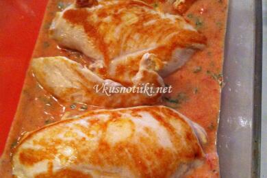 Пиле с домати