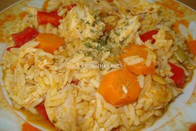 Ризото с пиле и зеленчуци