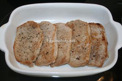 Пържоли с гъби и топено сирене