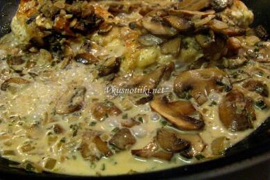 Пилешко с гъби и сметана
