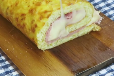 Омлет руло с шунка и кашкавал