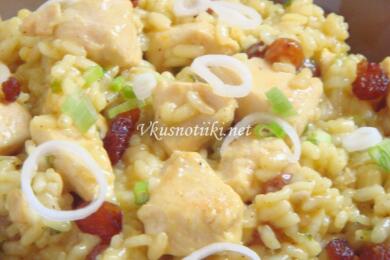 Ризото с пиле и зеленчуци